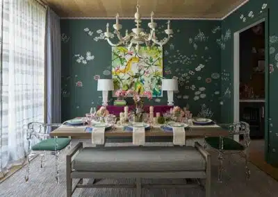 The dining room at the 2023 Hamptons Showhouse
