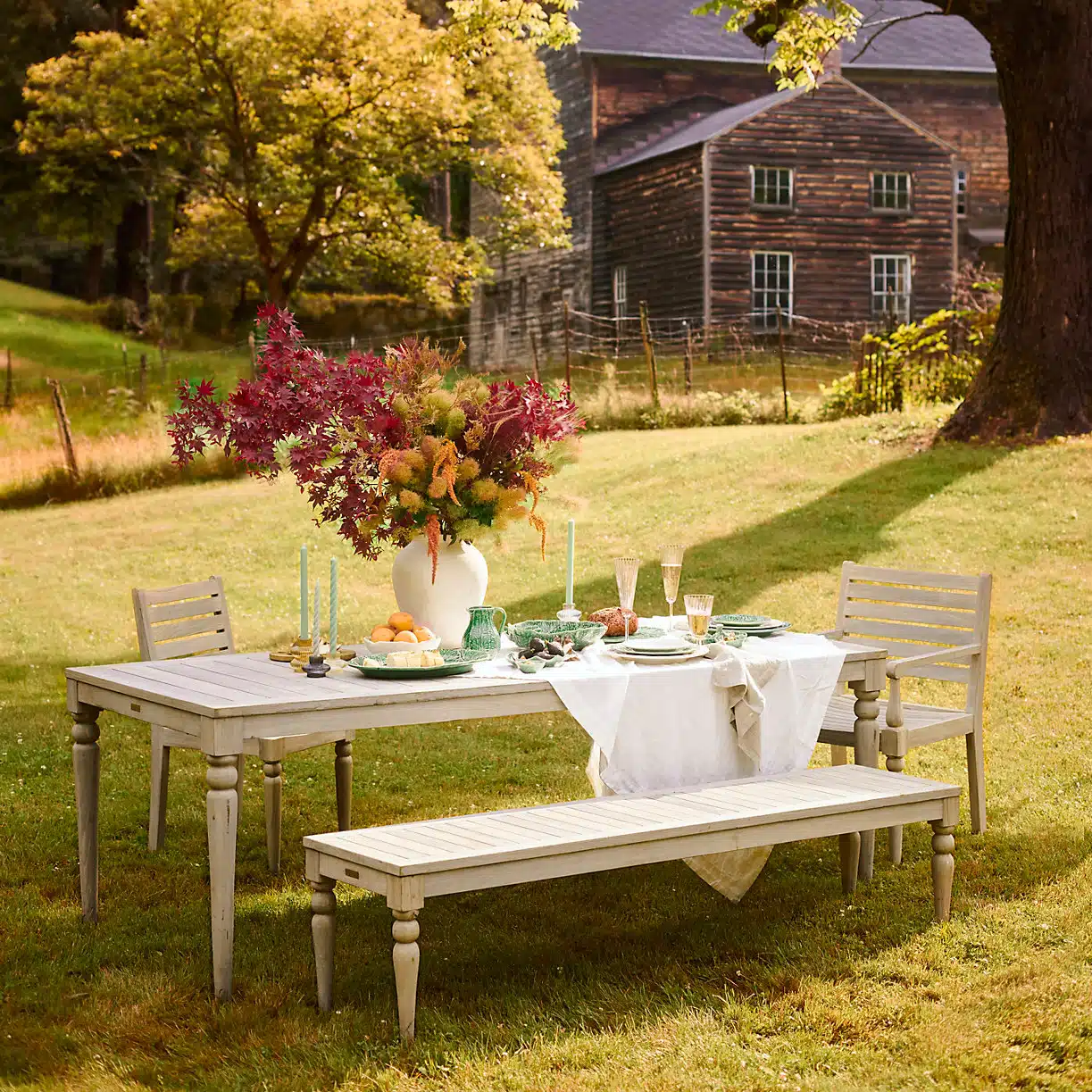 table set outdoors